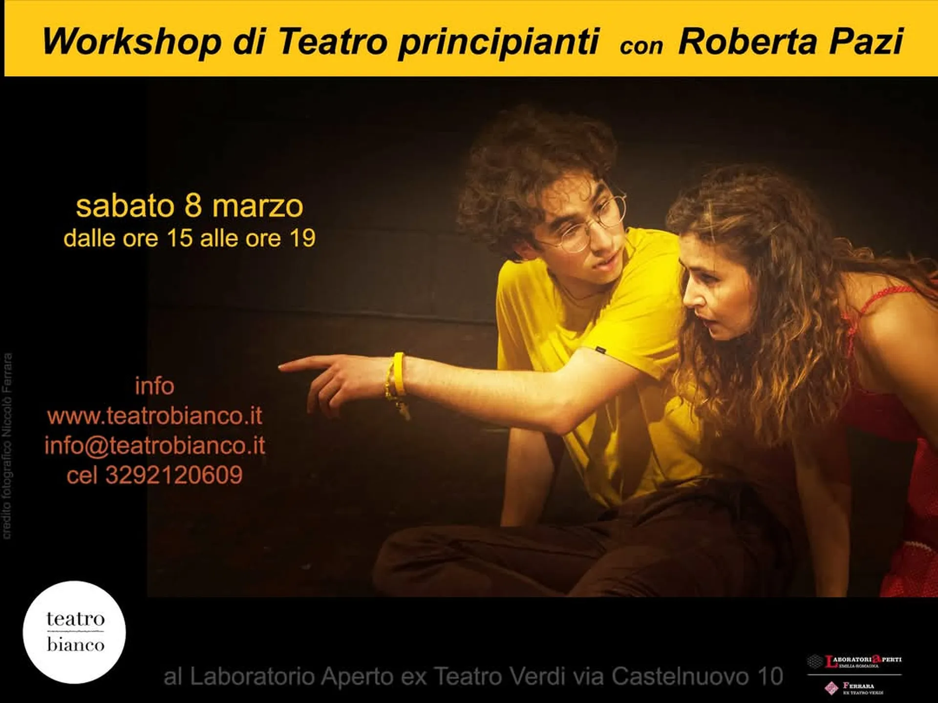 Worshop di Teatro Principianti per Sabato 8 Marzo